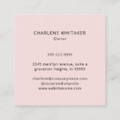 Elegant Blush Pink Black Script 3 Photo Makeup スクエア名刺 (裏面)