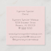 Elegant Blush Pink Black Script 3 Photo Makeup スクエア名刺 (裏面)