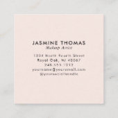 Elegant Blush Pink Black Script 3 Photo Makeup スクエア名刺 (裏面)