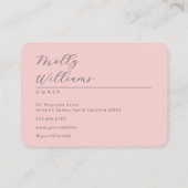 Elegant Blush Pink Black Script 3 Photo Makeup 名刺 (裏面)