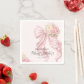 Elegant Blush Pink Bow Bridal Shower スタンダードカクテルナプキン (インサイチュ)
