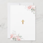 Elegant Blush Pink Bow Coquette Rosary Bautizo 招待状 (裏面)