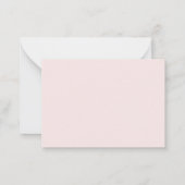 Elegant Blush Pink Bow Watercolor Monogram ノートカード (裏面)