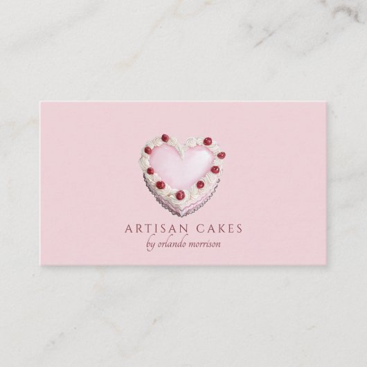 Elegant Blush Pink Cake Bakery 名刺 (正面)