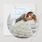 Elegant Blush Pink Chevron Stripe Photo Wedding サンキューカード (裏面)