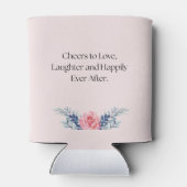 Elegant Blush Pink Dusty Blue Floral wedding Can c 缶クーラー (裏面)