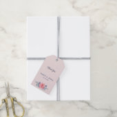Elegant Blush Pink Dusty Blue Floral wedding Favor ギフトタグ (より糸付き)