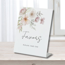 Elegant Blush Pink Floral Bridal Shower Favor 台座サイン