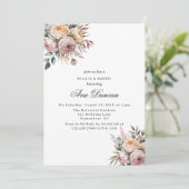 Elegant Blush Pink Floral Brunch and Bubbly 招待状 (スタンド正面)