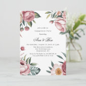 Elegant Blush Pink Floral Engagement Party 招待状 (スタンド正面)