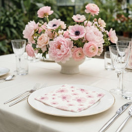 Elegant Blush Pink Floral Fine Art Wedding スタンダードカクテルナプキン