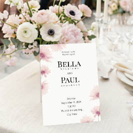 Elegant Blush Pink Floral Fine Art Wedding 招待状