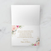 Elegant Blush Pink Floral High Tea Party Birthday サンキューカード (内部)