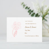 ​Elegant Blush Pink Floral Line Art Save the Date  セーブザデート (スタンド正面)