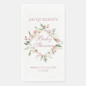 Elegant Blush Pink Floral Personalized Baby Shower (正面)