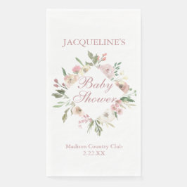 Elegant Blush Pink Floral Personalized Baby Shower
