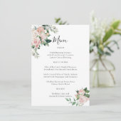 Elegant Blush Pink Floral Special Occasion Menu メニュー (スタンド正面)