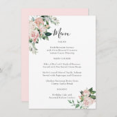 Elegant Blush Pink Floral Special Occasion Menu メニュー (正面/裏面)