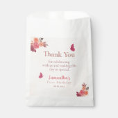 Elegant Blush Pink Floral Watercolor 1st Birthday フェイバーバッグ (正面)