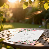 Elegant Blush Pink Floral Wedding Invitation 招待状