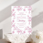 Elegant Blush Pink French Rose Wedding Invitation 招待状