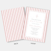 Elegant Blush Pink Girl Baptism 招待状
