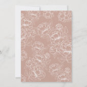 Elegant Blush Pink Hand-Drawn Floral Wedding  Invi 招待状 (裏面)