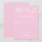 Elegant Blush Pink Oh Baby Shower Invitation 招待状 (正面/裏面)