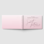 Elegant Blush Pink Ombre Script Sweet Sixteen ゲストブック (全面)