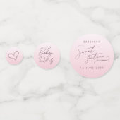 Elegant Blush Pink Ombre Script Sweet Sixteen コンフェッティ (正面)
