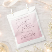Elegant Blush Pink Ombre Script Sweet Sixteen  フェイバーバッグ (クリップ留めされた状態)
