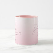 Elegant Blush Pink Ombre Script Sweet Sixteen マグカップ (中央)