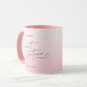 Elegant Blush Pink Ombre Script Sweet Sixteen マグカップ (正面左)