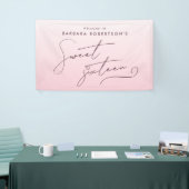 Elegant Blush Pink Ombre Script Sweet Sixteen 横断幕 (トレードショー)