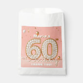 Elegant Blush Pink Pearl And Gold 60th Birthday フェイバーバッグ (正面)