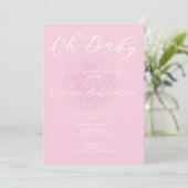 Elegant Blush Pink Peony Oh Baby Shower Invitation 招待状 (スタンド正面)