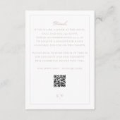 Elegant Blush Pink QR Code Wedding Details エンクロージャーカード (正面)