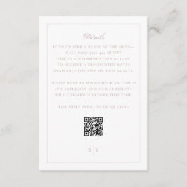 Elegant Blush Pink QR Code Wedding Details エンクロージャーカード