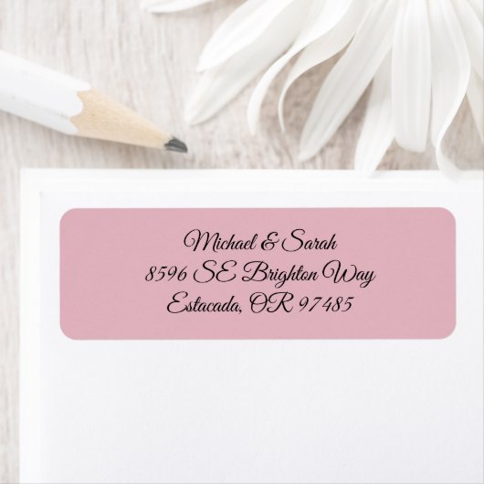 Elegant Blush Pink Return Address ラベル (インサイチュ)