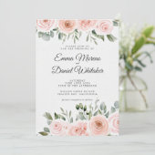 Elegant Blush Pink Rose and Sage Green Wedding 招待状 (スタンド正面)