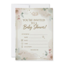 Elegant Blush Pink Rose Floral Wreath Baby Shower 