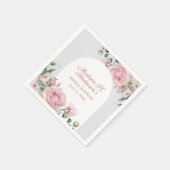Elegant Blush Pink Roses Bridal Shower スタンダードカクテルナプキン (角)