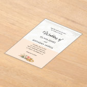 Elegant Blush Pink Rustic Floral Romantic Wedding  アクリル招待状 (レイダウン)