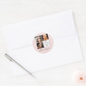 Elegant Blush Pink Script 3 Photo Logo Makeup  ラウンドシール (封筒)