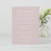 Elegant Blush Pink Script Wedding 招待状 (スタンド正面)