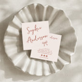 Elegant Blush Pink Script with Bow        スクエア名刺