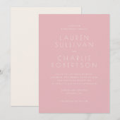 Elegant Blush Pink Serif Wedding Invitation 招待状 (正面/裏面)