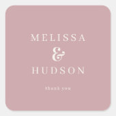 Elegant Blush Pink Serif Wedding Sticker スクエアシール (正面)
