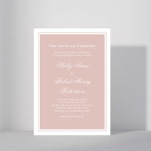 Elegant Blush Pink Simple Script Wedding  招待状