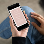 Elegant Blush Pink Simple Script Wedding  招待状